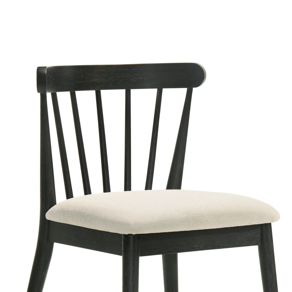 Set of 2 Dining Side Chairs, Solid Wood Frame, Rustic Farmhouse Style, Easy Assembly