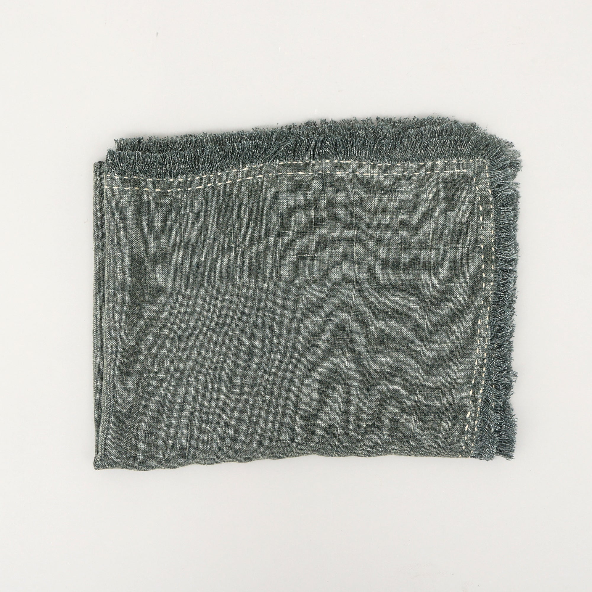 Stonewashed Linen Woven Throw Blanket with Fringe – 52X68'