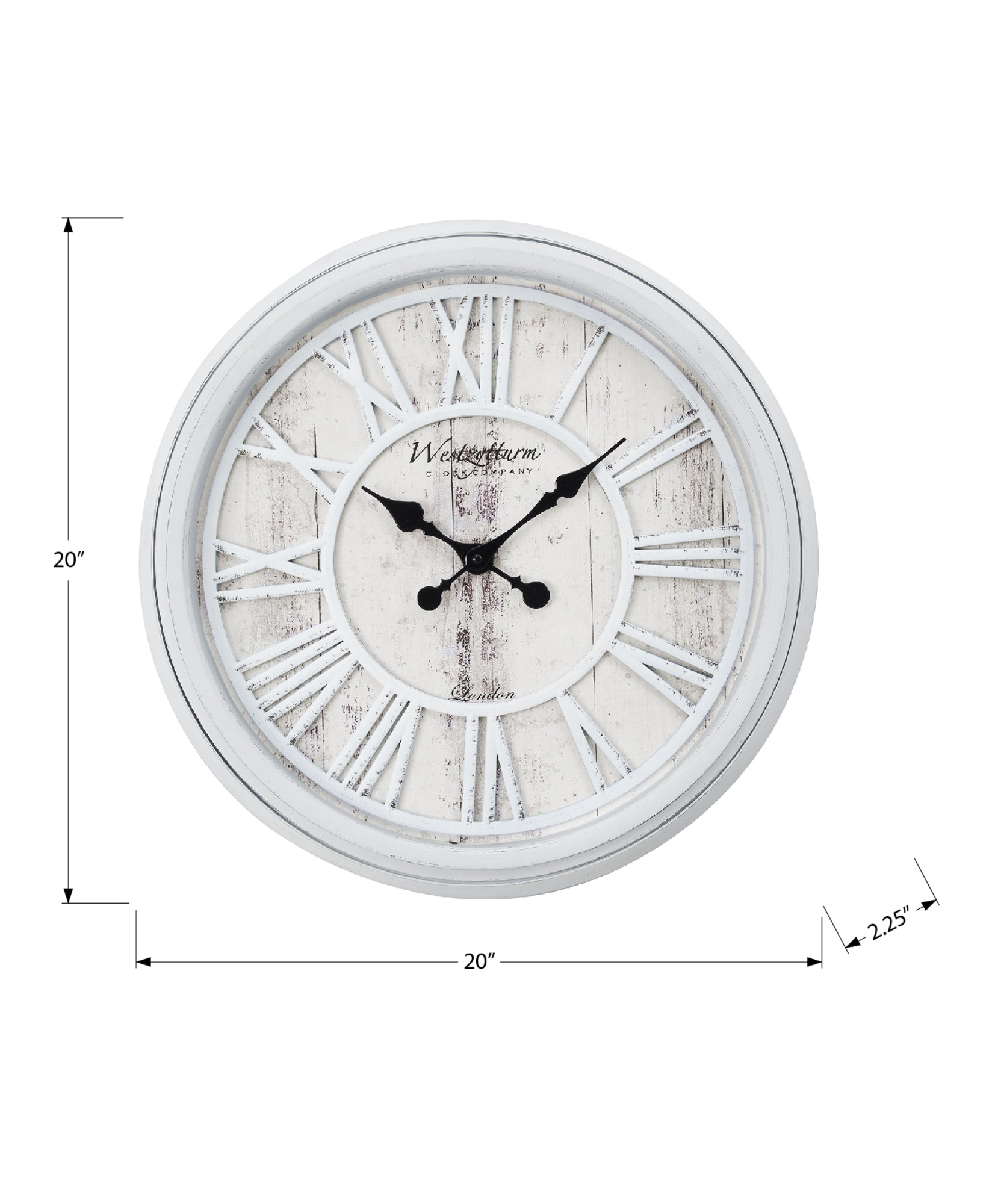 Clocks, 20' Round, Wall Clock, Grey, Transitional
