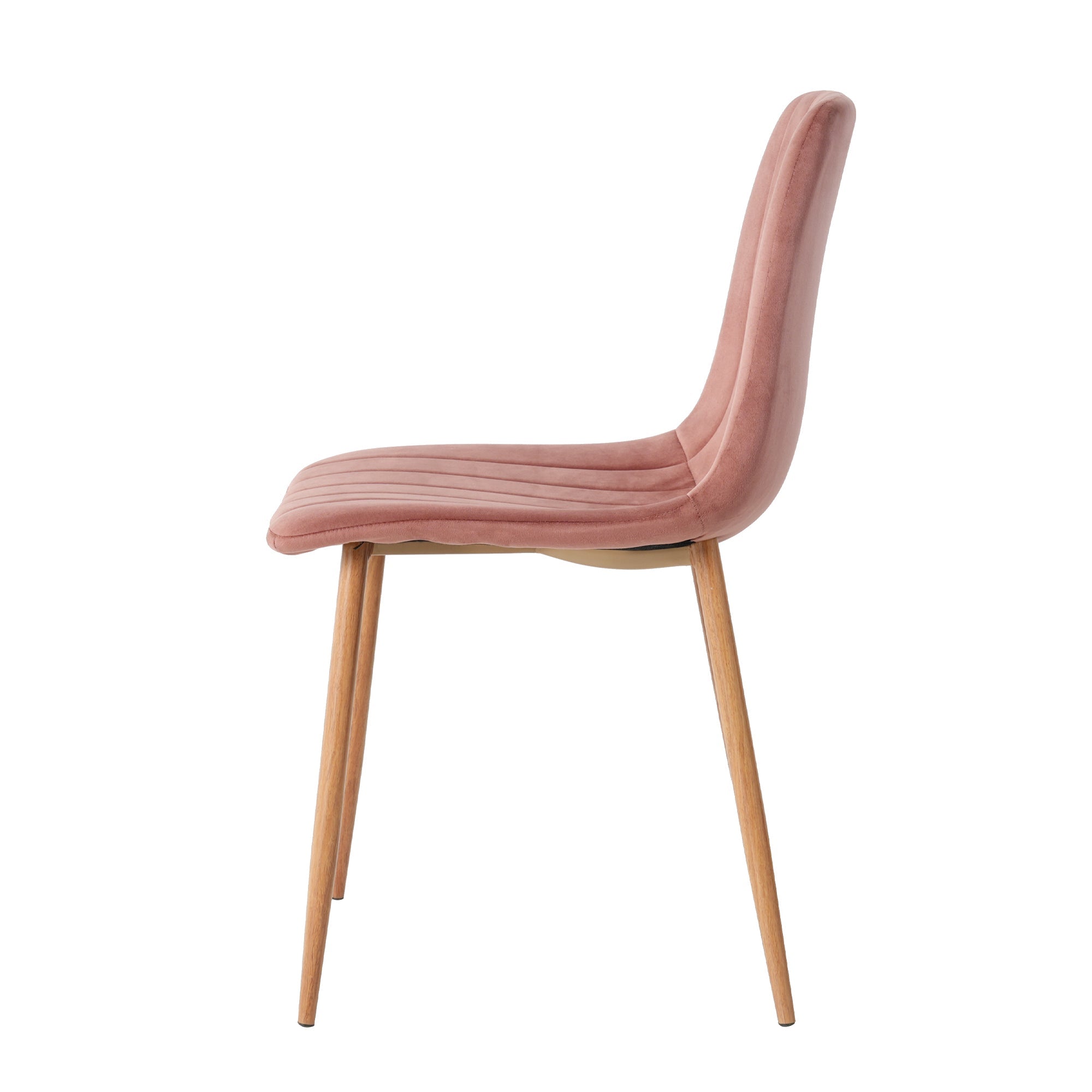 Indoor pink velvet dining chair, modern kitchen dining chair with backrest, upholstered side chair with hot transfer metal legs, Family Kitchen Dining Room and living room (set of 2)