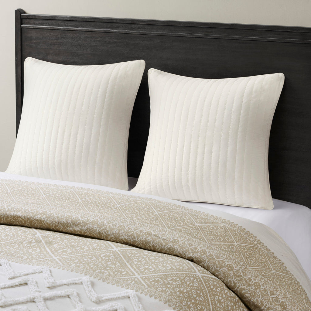 Cotton Quilted Euro Sham White Euro Sham