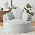 Compressible Corduroy Round Chair with Cushioned Backrest - Modern Comfort Seating for Living Room,Office,Apartment(no swivel)