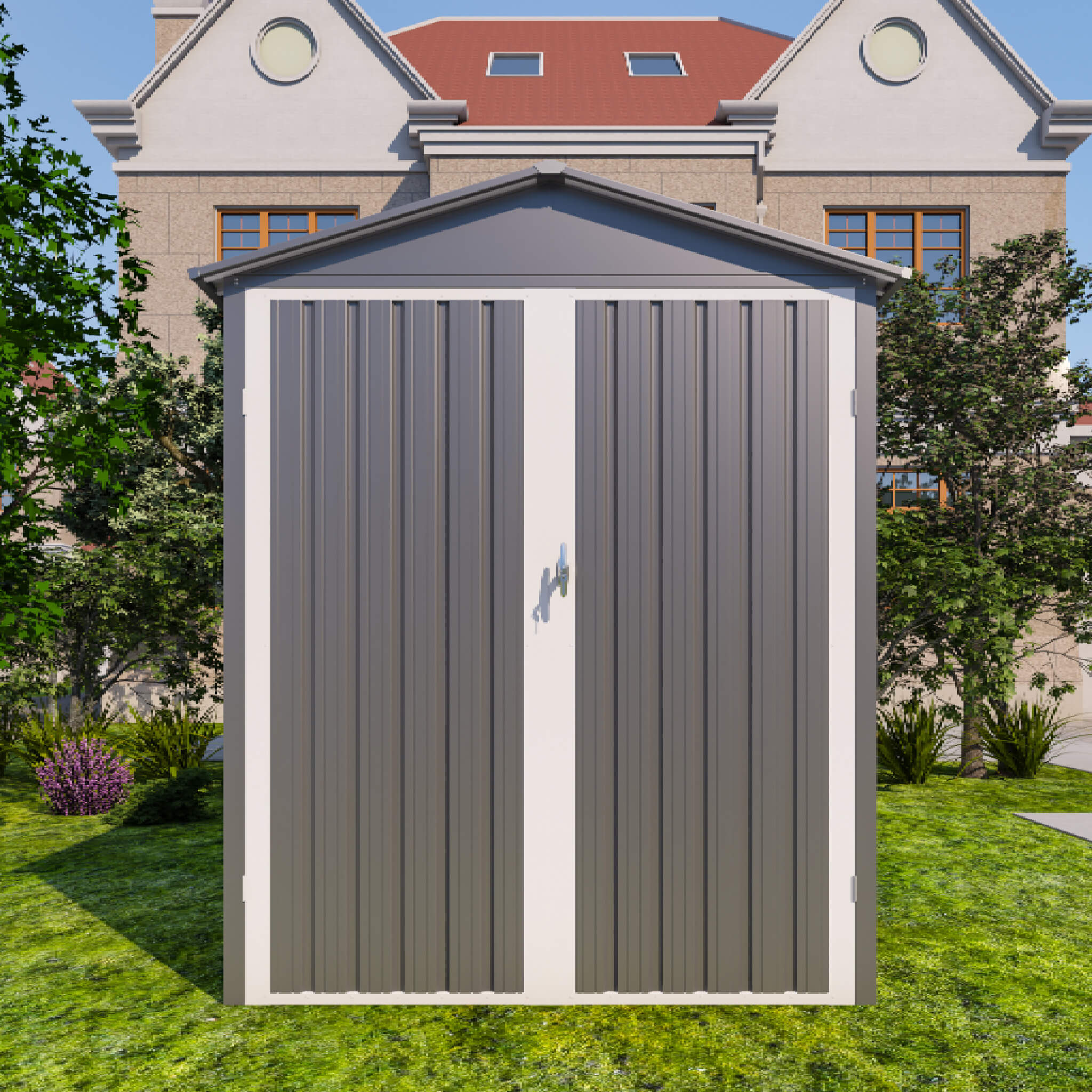 [05X10FT] Alora Large Weatherproof Outdoor Motocycle And Tools Storage Shed (SAK91642)