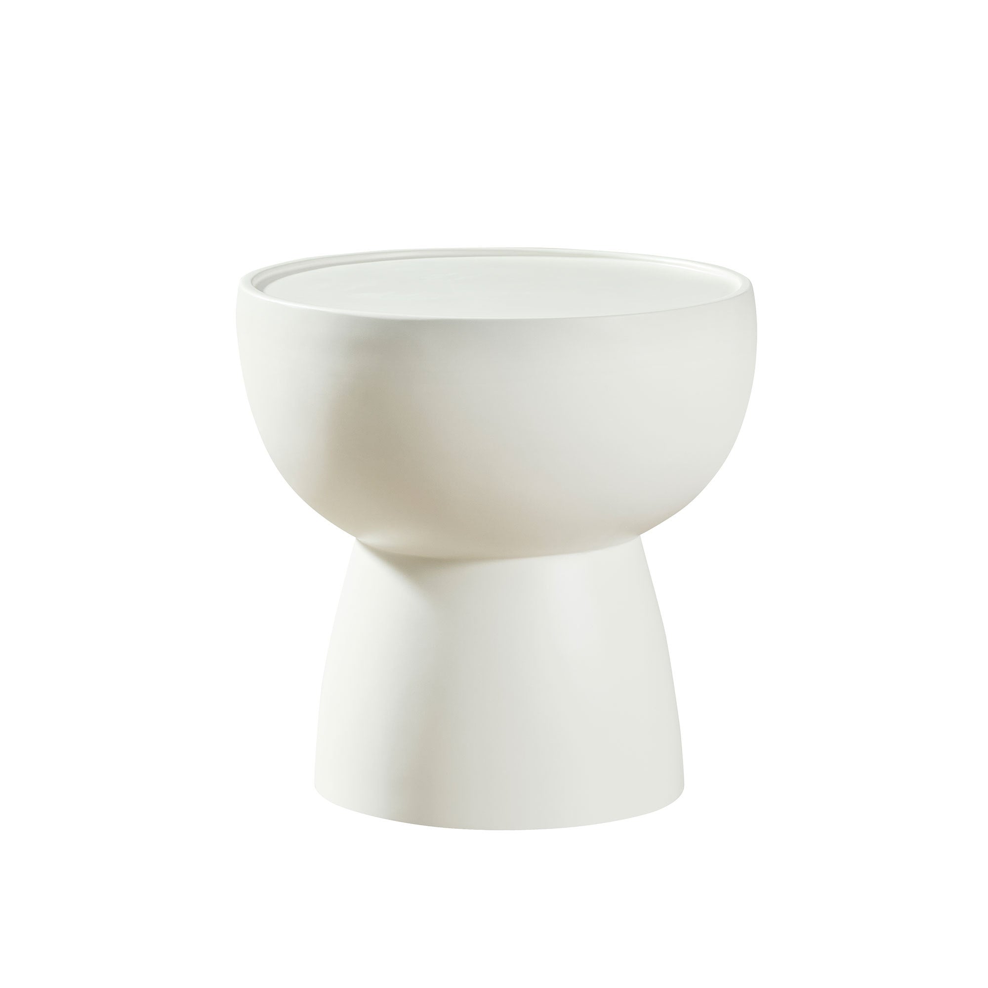 Fiberglass Cream Style Coffee Table Set of 2 for Living Room,Matte White Round Table front of the Sofa, Irregular Center Table for Apartment,No Need Assembly