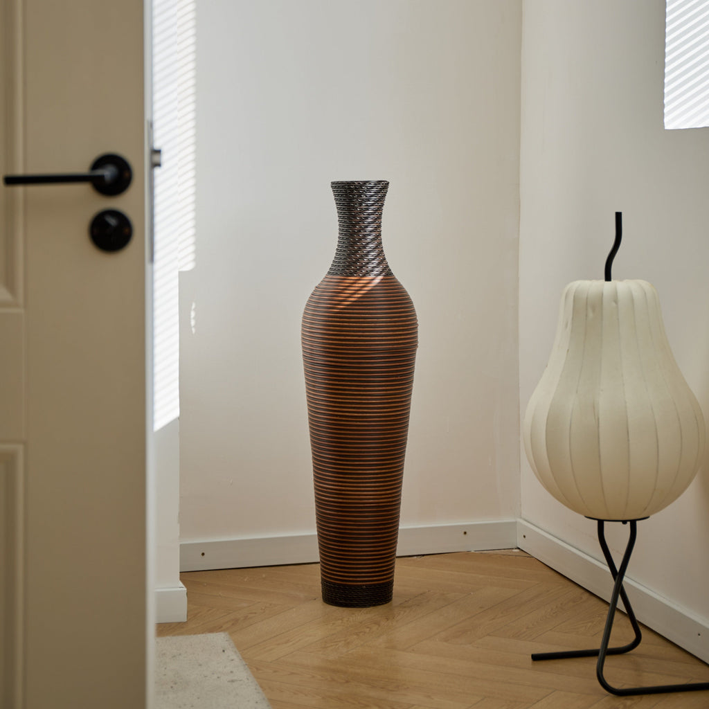 39' Tall Standing Designer Floor Vases with Elegant Two-Tone Dark Brown Finishes - Ideal for Decorating Living Rooms, Bedrooms, Entryways Perfect for Decorating Your Home