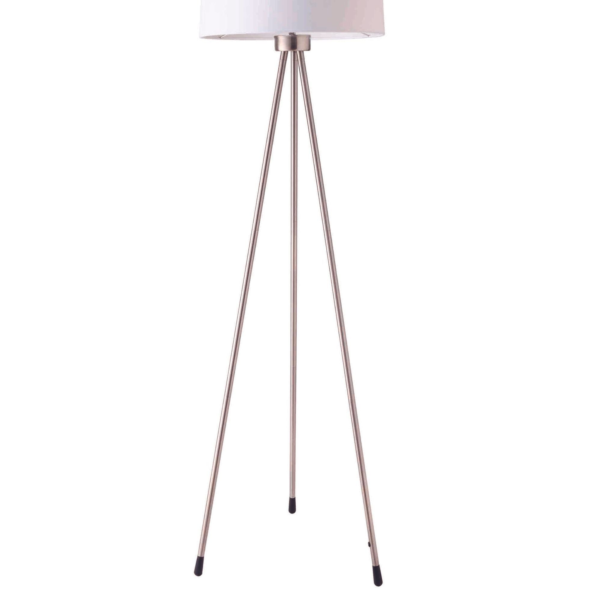 59' Tall Metal Floor Lamp with White finish, Contemporary Design