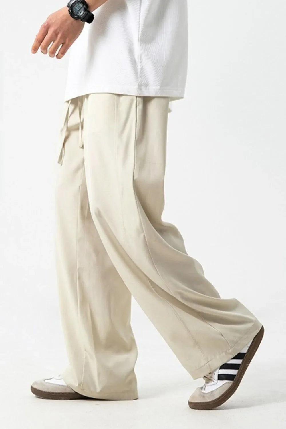 Drawstring Wide Leg Pants