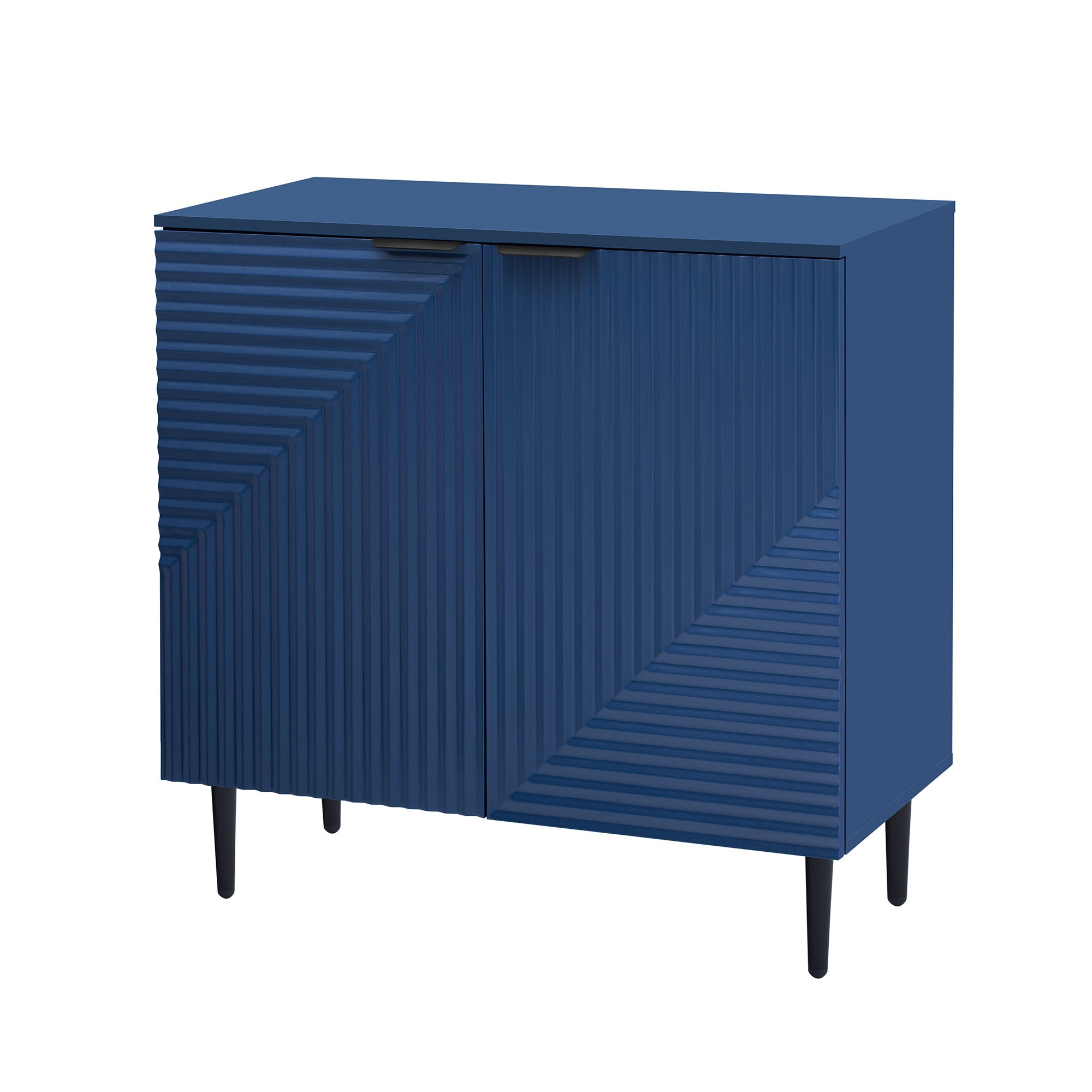 Mirod Set of 2 Modern Minimalist Side Cabinets,Versatile Storage Solution,Adjustable Shelves,Stylish Geometric Door Design,Perfect as TV Stand