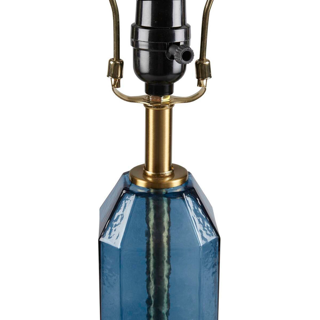 Faceted Blue Glass Table Lamp Blue See below