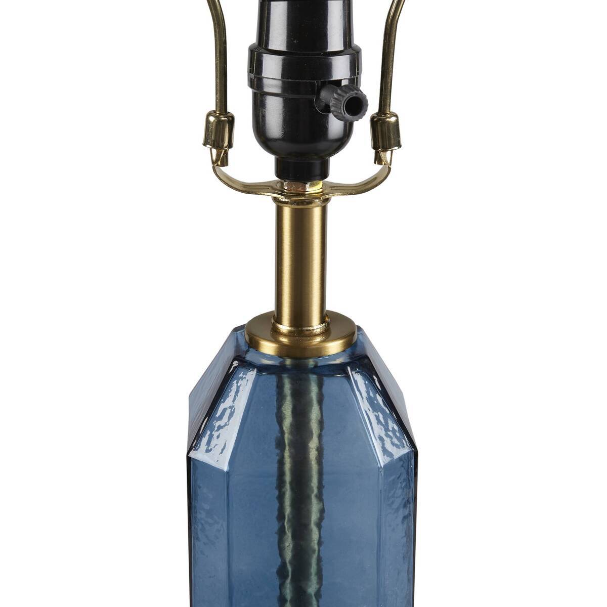 Faceted Blue Glass Table Lamp Blue See below