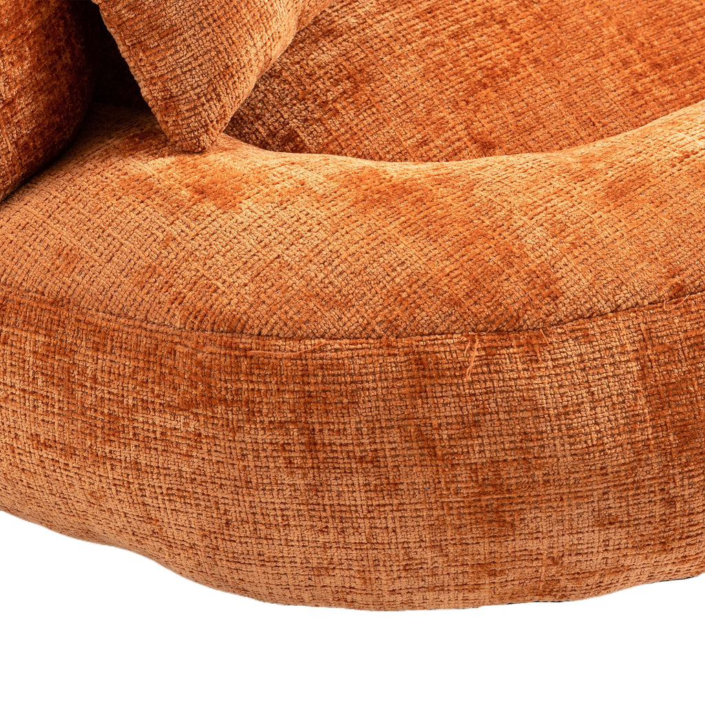 Lazy Sofa Durable Comfort Lounger High Back Bean Bag Chair for Adults and Kids, Indoor & Outdoor, Orange Chenille