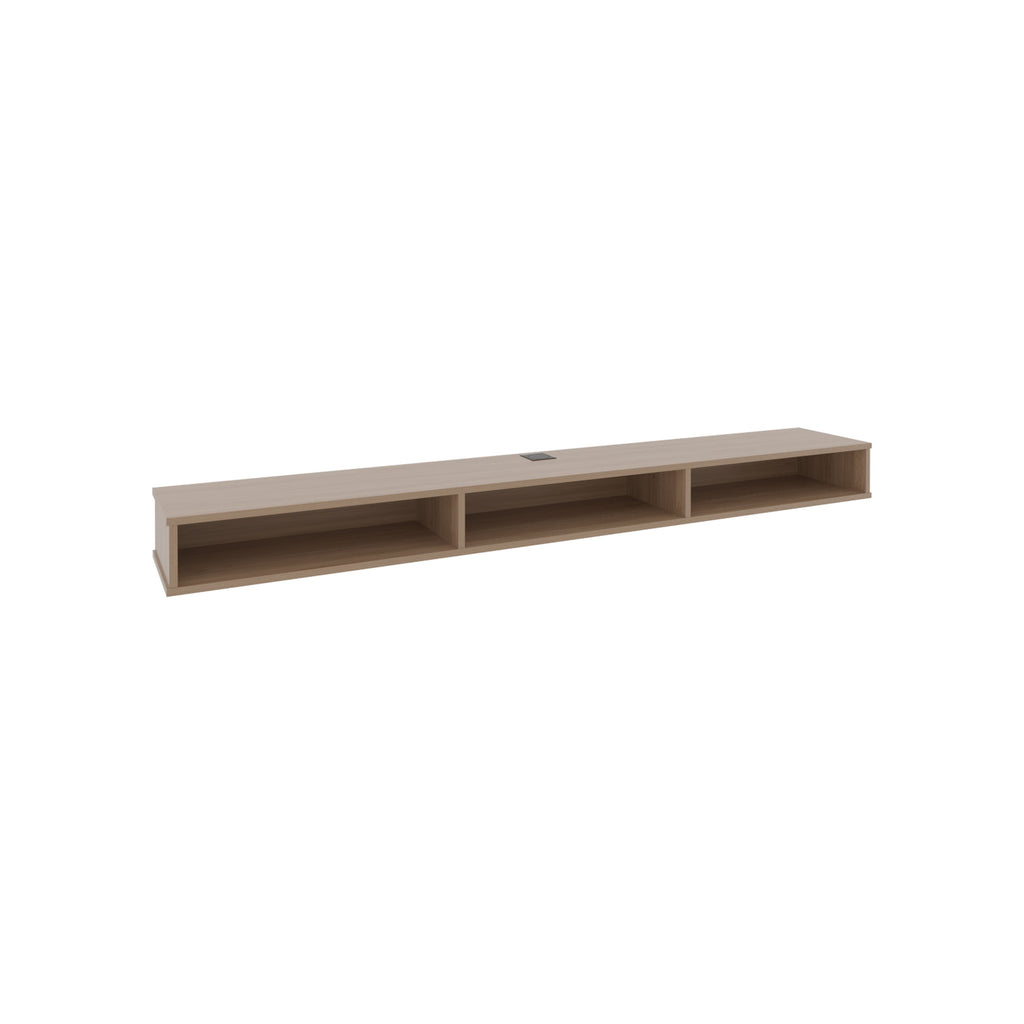 Luft 71' Wide 3-Shelves Floating TV Stand,Wall Mounted,  Media Console Entertainment Center with cable management, for Living Room, Bedroom Natural Oak