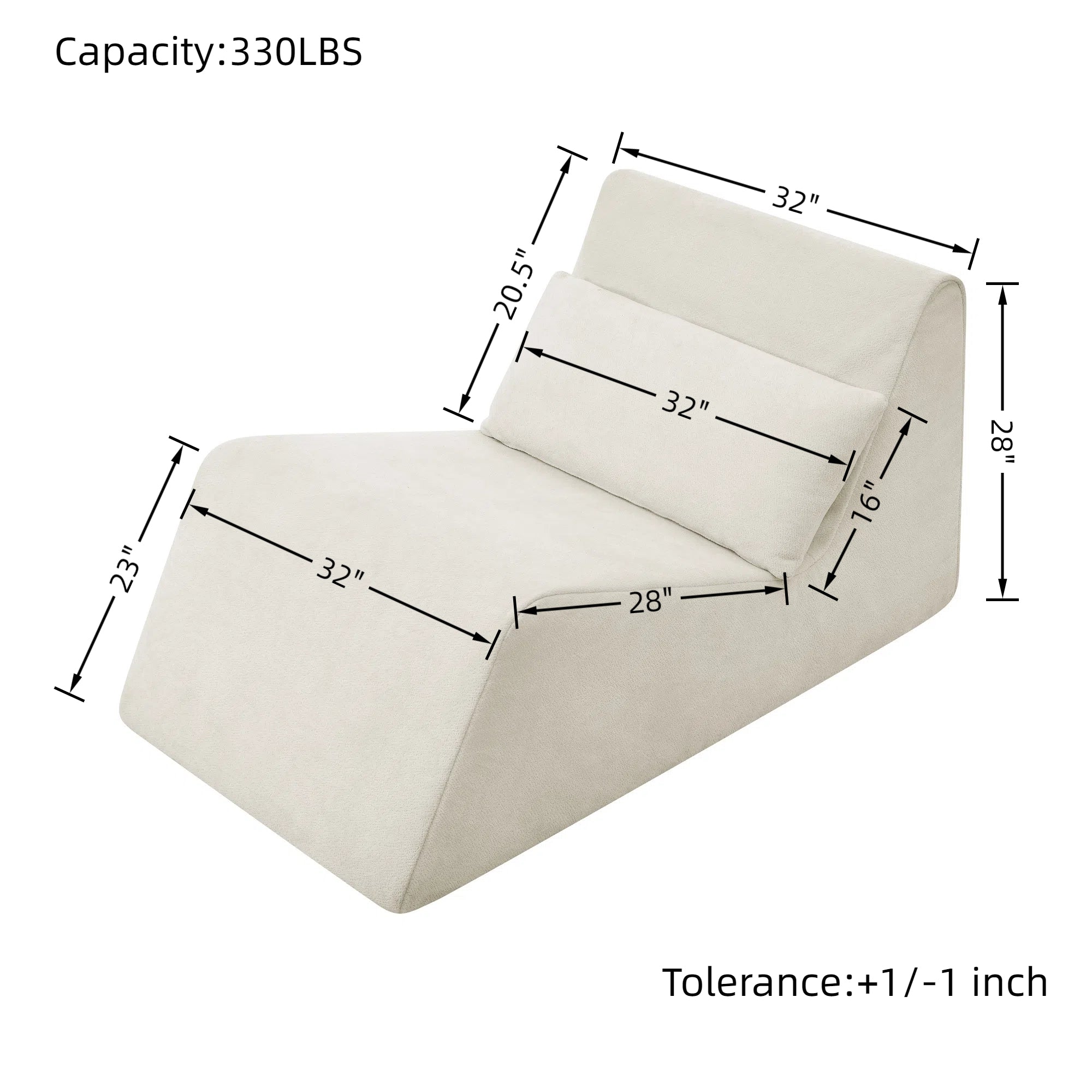 Bean Bag Chair, Lazy Floor Sofa Couch for Adults and Kids, Fireside Chair with Ergonomic Design, Memory Foam Lounge Chair for Living Room Bedroom, Office, Beige