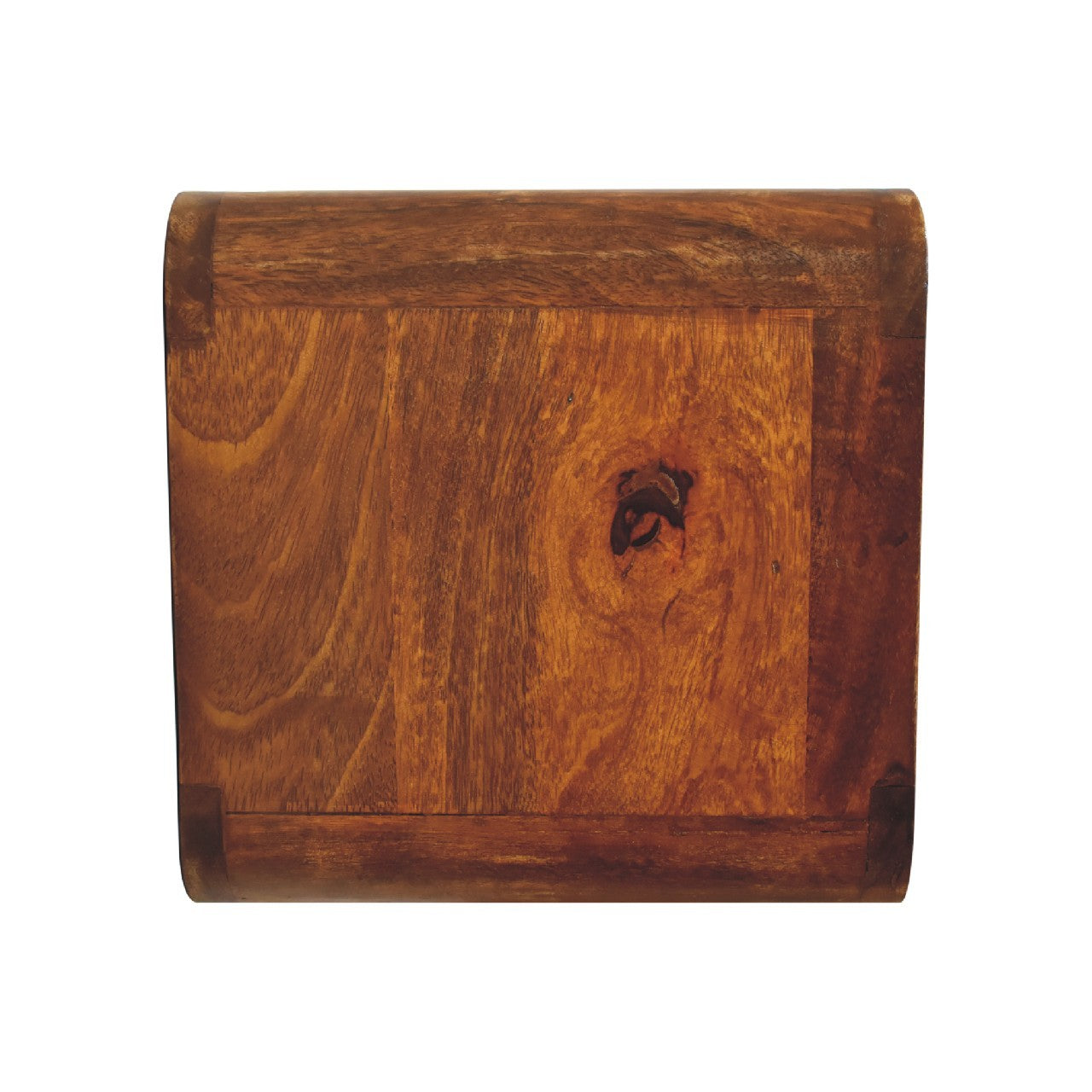 Solid Wood Floating Mini Chestnut nightstand, 2-Drawers, Shiny Knobs