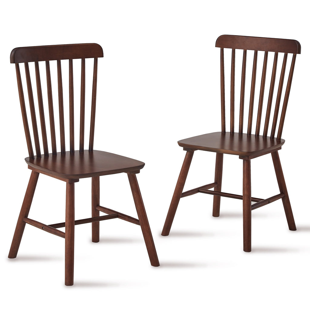 4 pieces of dining chair, Walnut, rubber wood material, dining chair, solid wood chair, solid wood dining table chair, living room chair, simple and natural