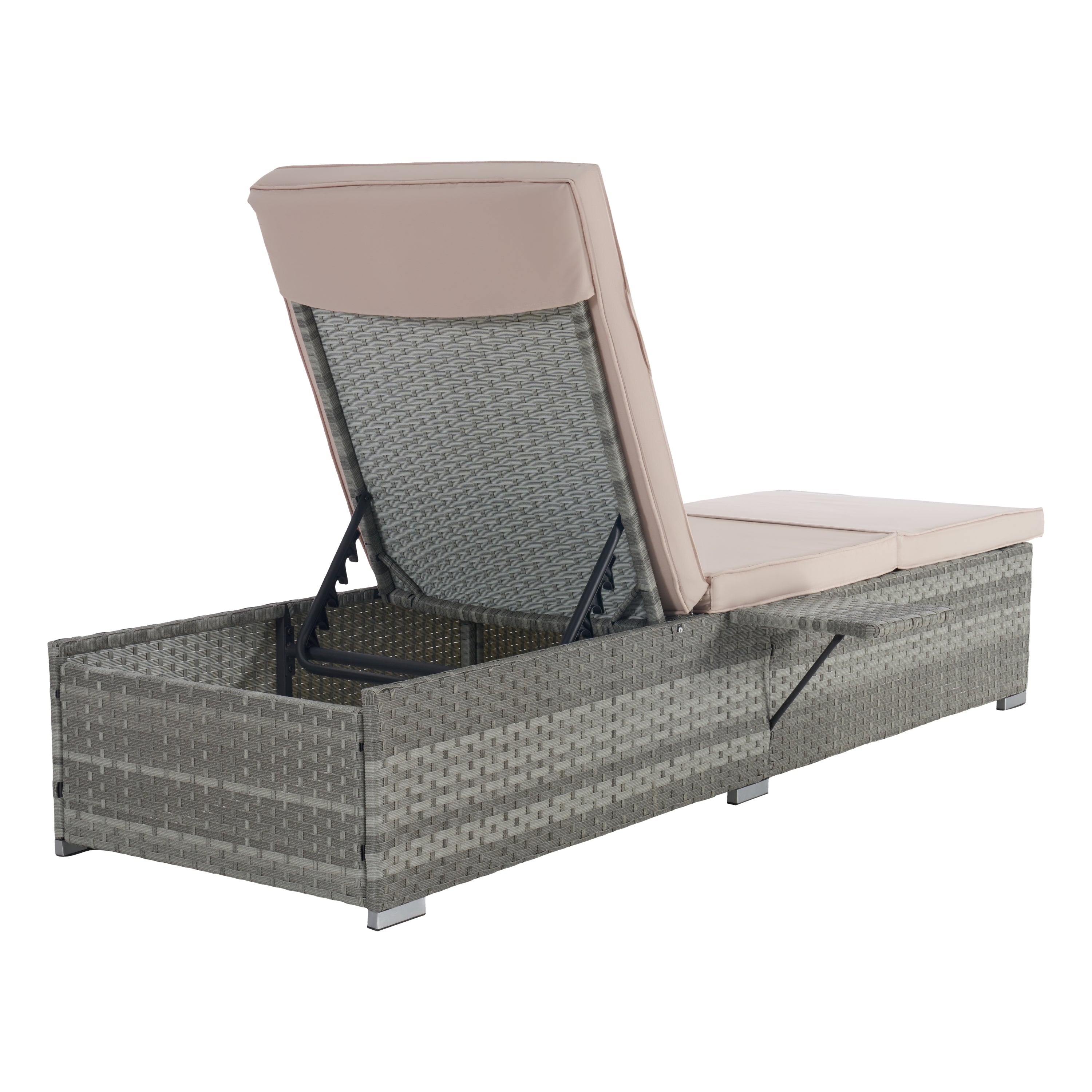 OUTDOOR  SOFA  PE RATTAN FURNITURE  DECK CHAIR GRAY RATTAN