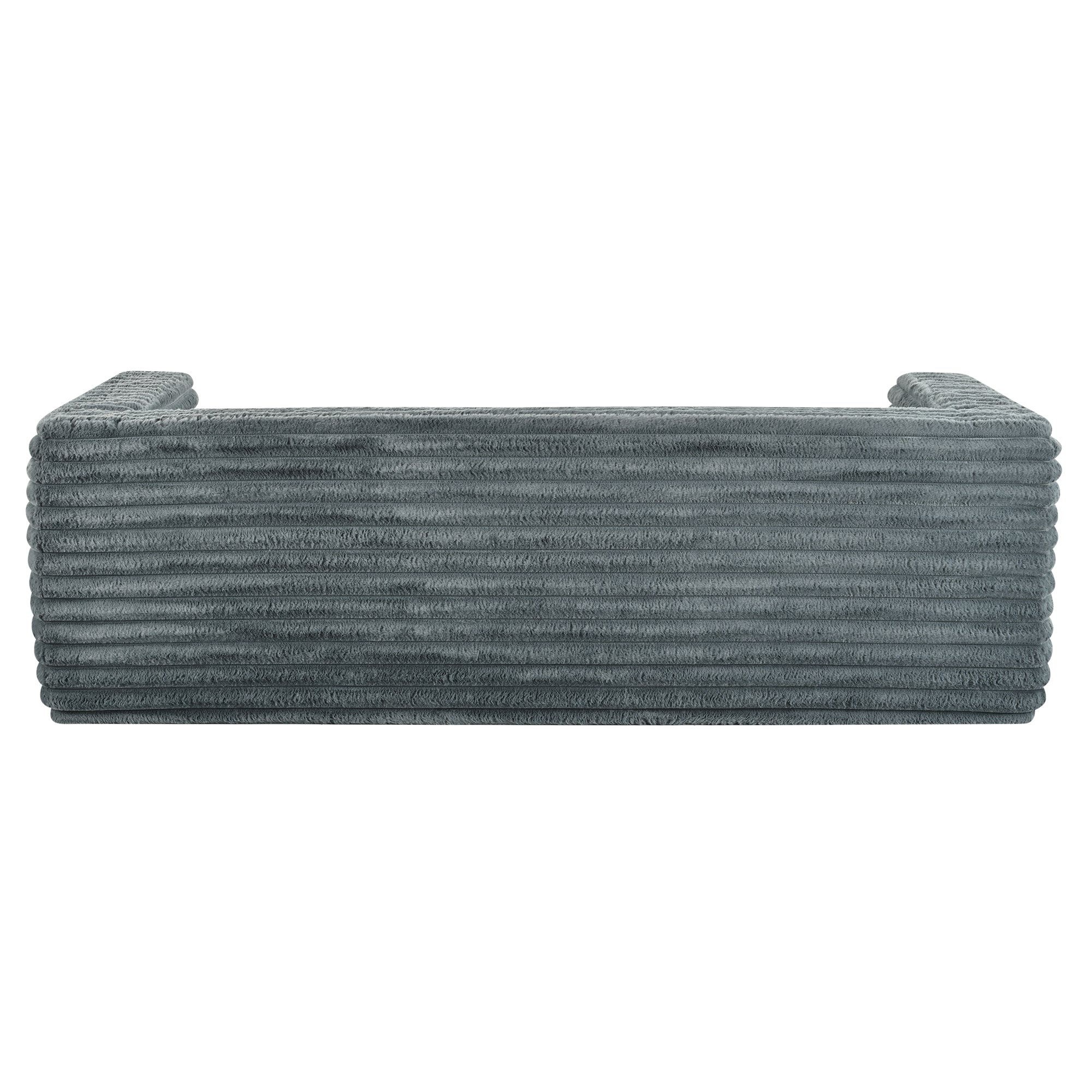 89" Modern Corduroy Couch, 3 Seats Plush Sofa with Squared Arm,Luxury Comfy Seat Super Soft Couches for Living Room,Small Space,Office,Apartment,No Assembly Required