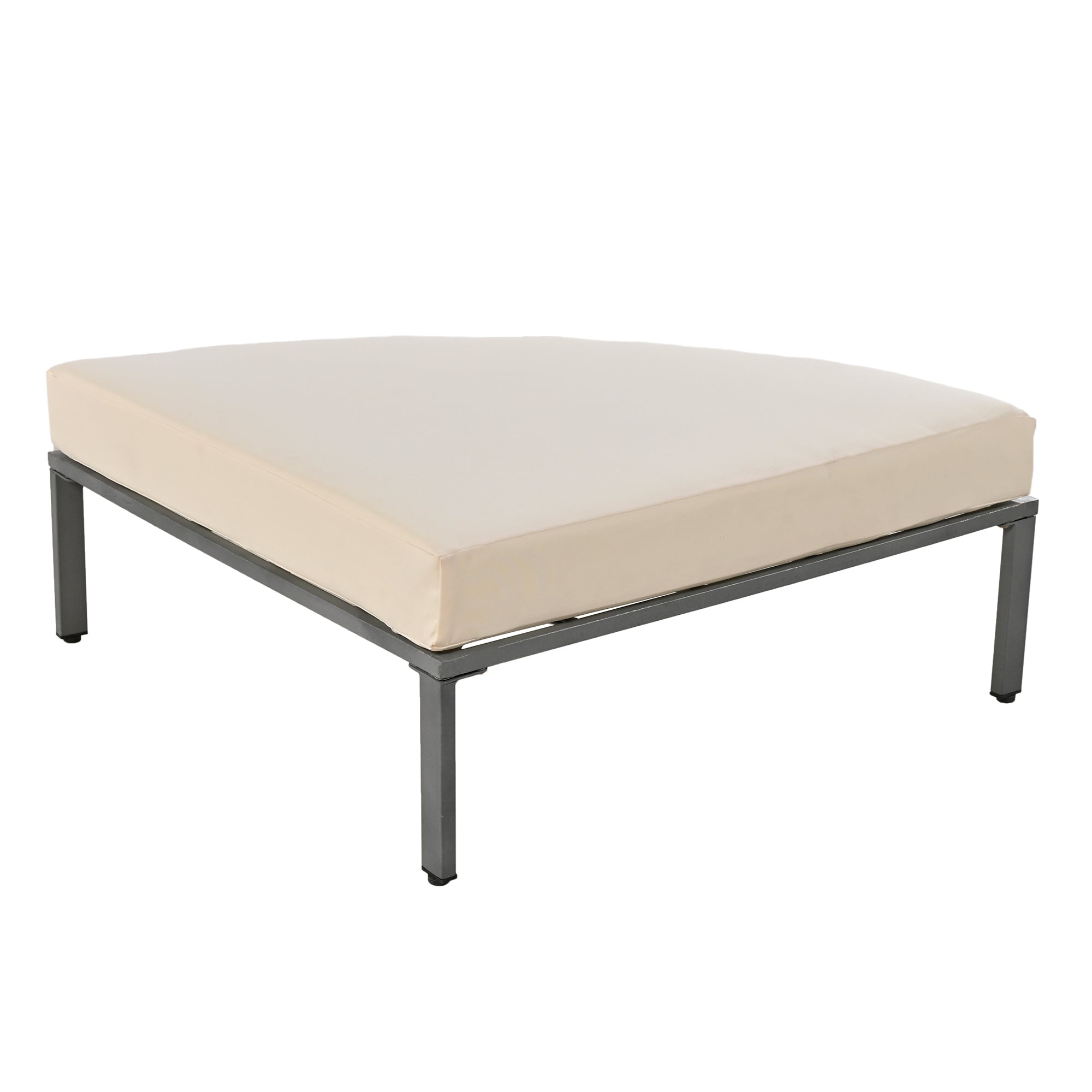 U-style Patio Furniture Set, 4 Piece Round Outdoor Conversation Set All Weather Metal Sectional Sofa with Cushions