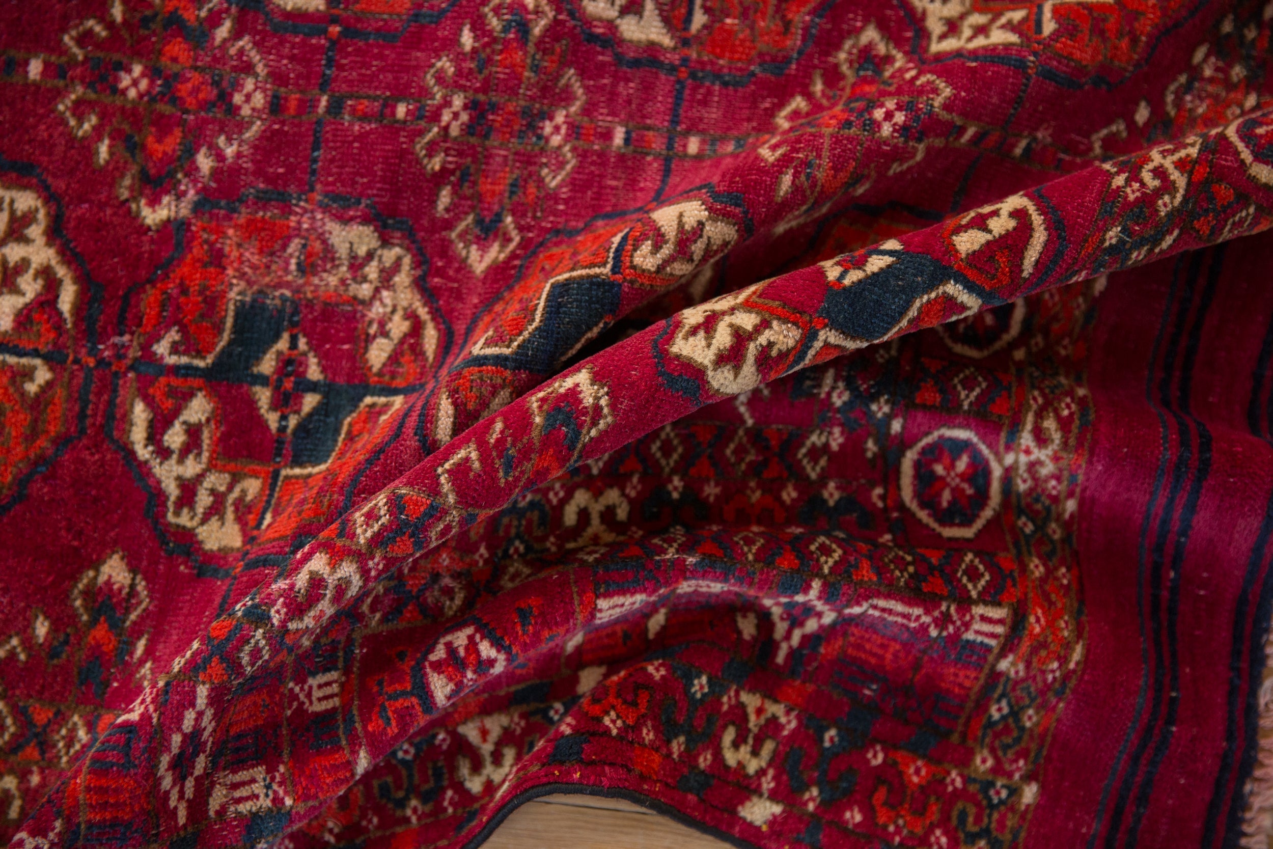 3.5x4 Vintage Turkmen Square Rug