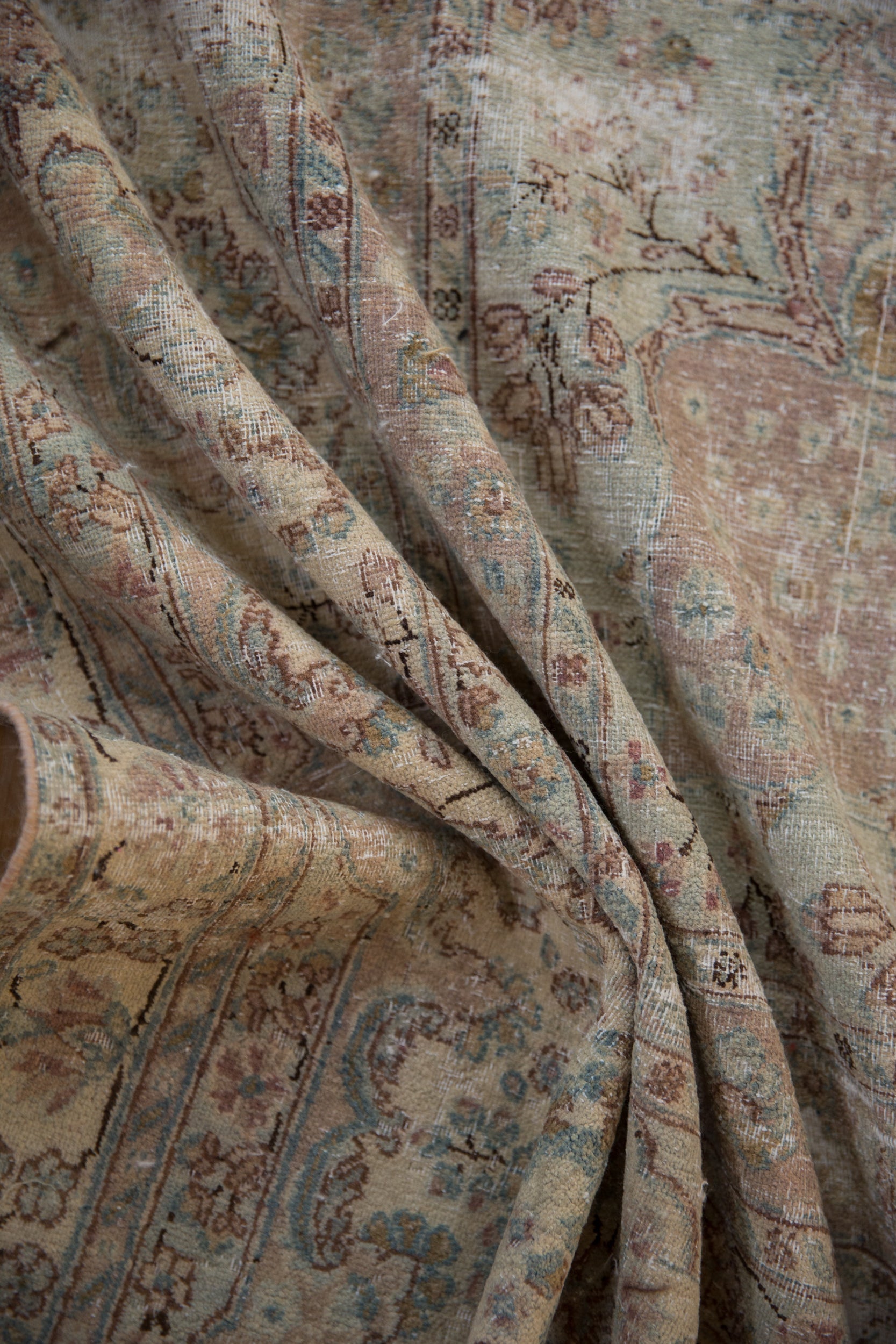 9.5x10 Vintage Fine Distressed Cyrus Crown® Kerman Square Carpet