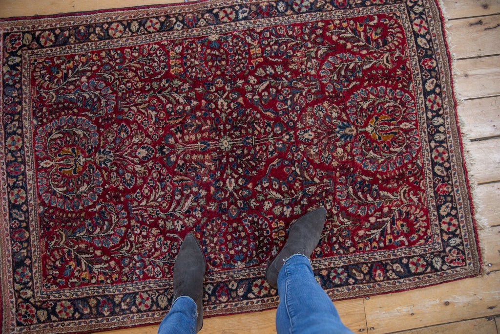 3.5x5 Vintage Sarouk Rug