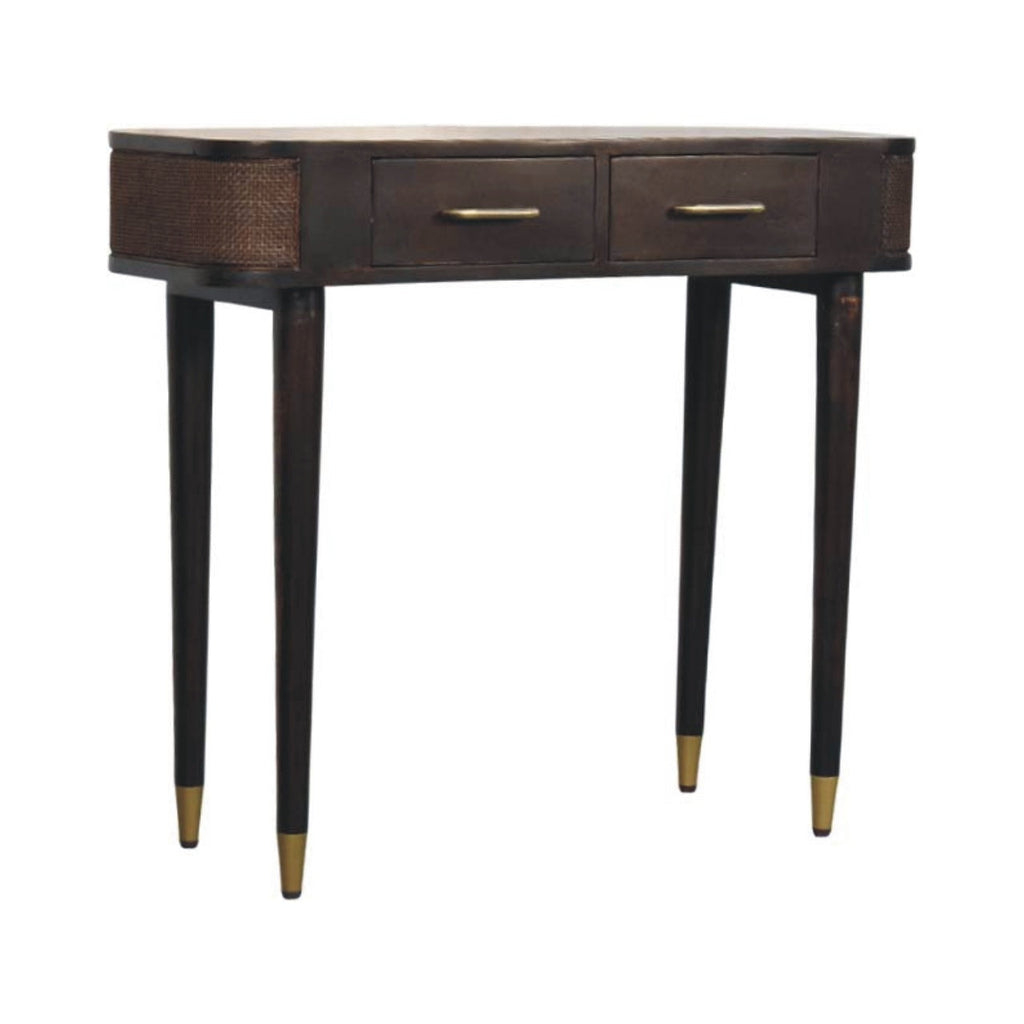 Solid Wood Belmont Console Table,Brown,2-Drawers