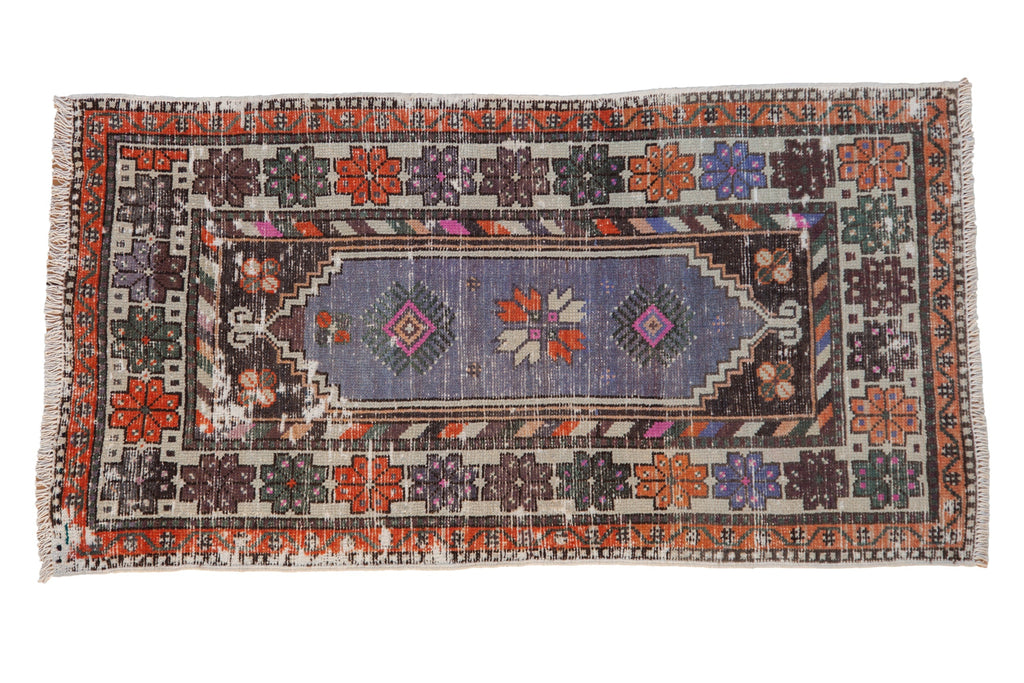2.5x5 Vintage Distressed Oushak Rug Runner