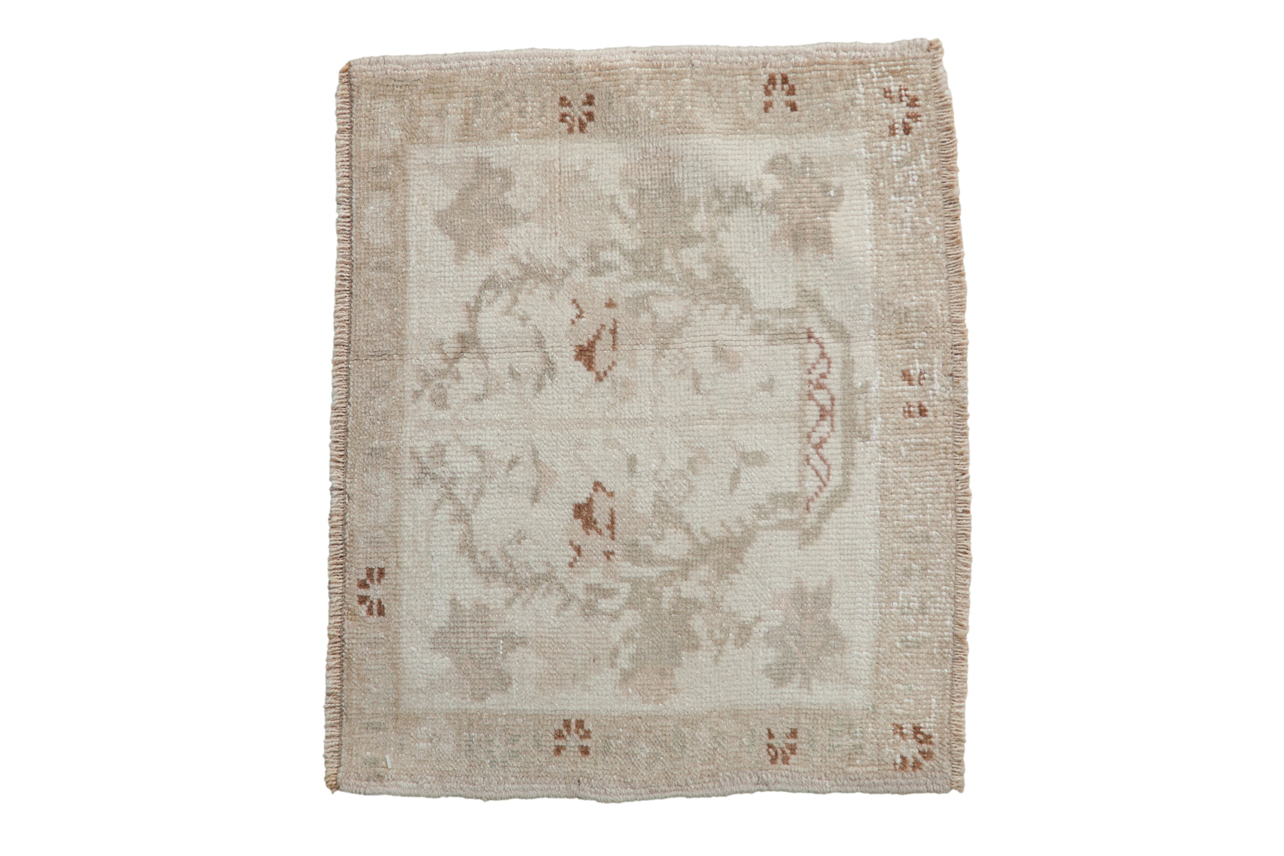 1.5x2 Vintage Distressed Oushak Square Rug Mat