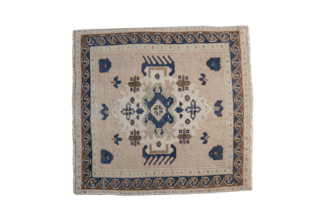 2x2 Vintage Distressed Oushak Square Rug Mat