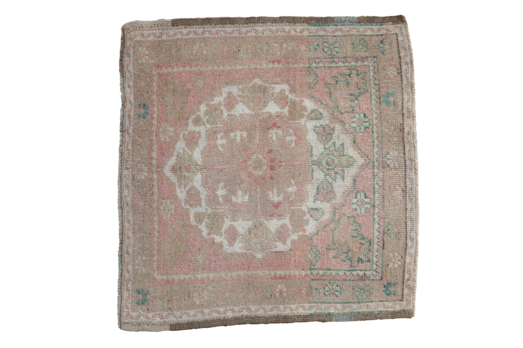 2x2 Vintage Distressed Oushak Square Rug Mat