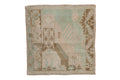 2x2 Vintage Distressed Oushak Square Rug Mat