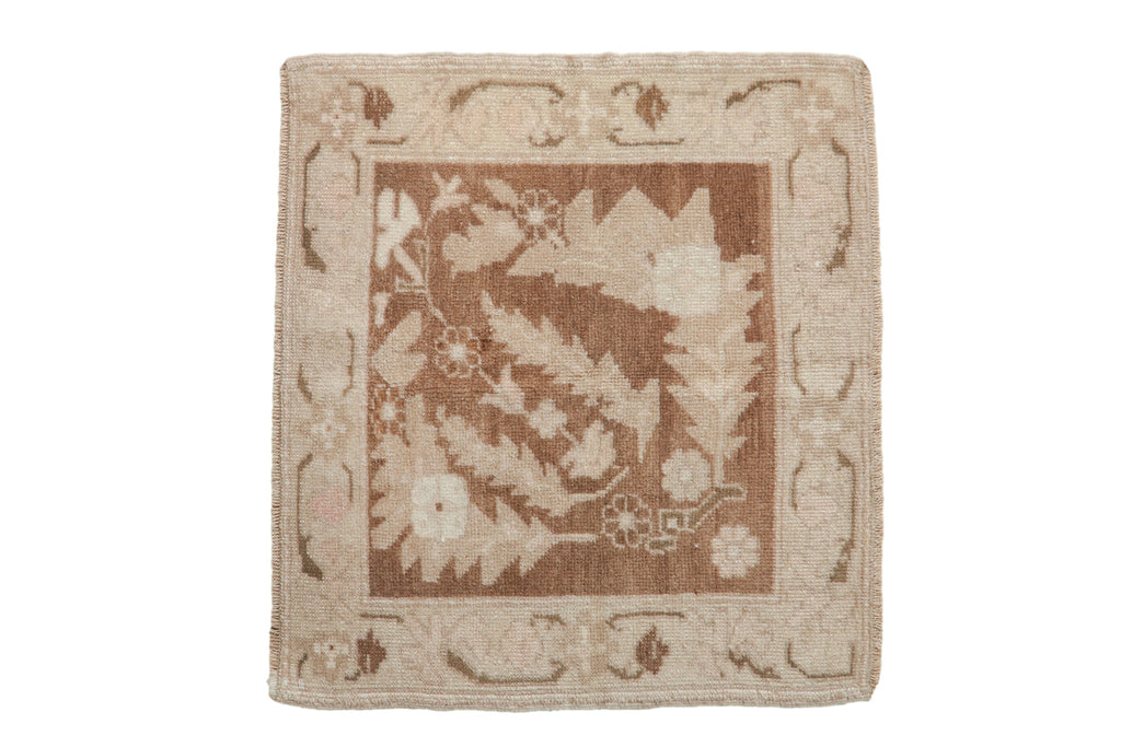 2x2.5 Vintage Distressed Oushak Square Rug Mat