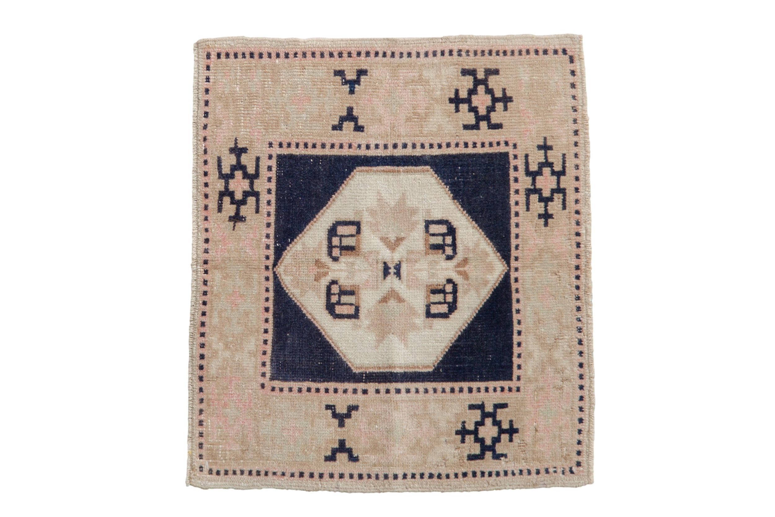 1.5x2 Vintage Distressed Oushak Square Rug Mat