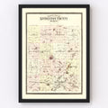Vintage Map of Livingston County, Michigan 1895