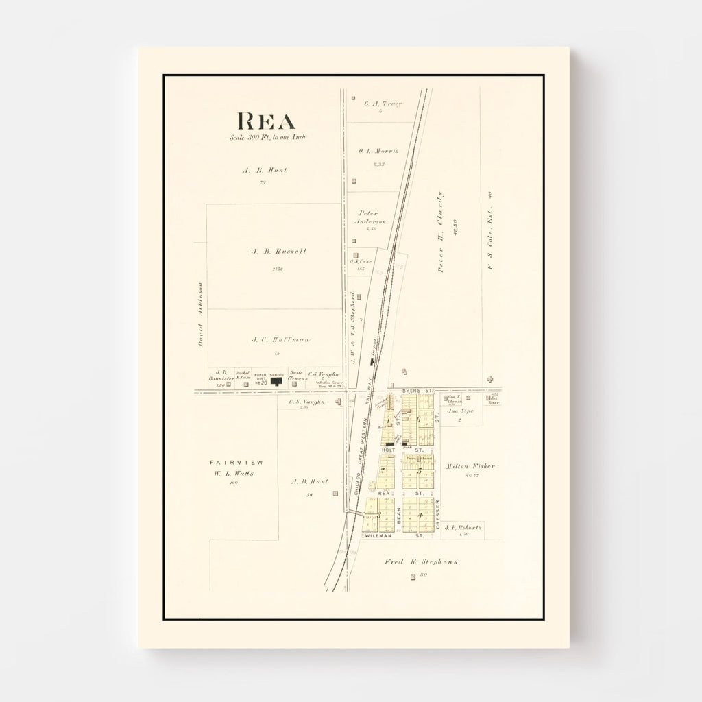 Vintage Map of Rea, Missouri 1909
