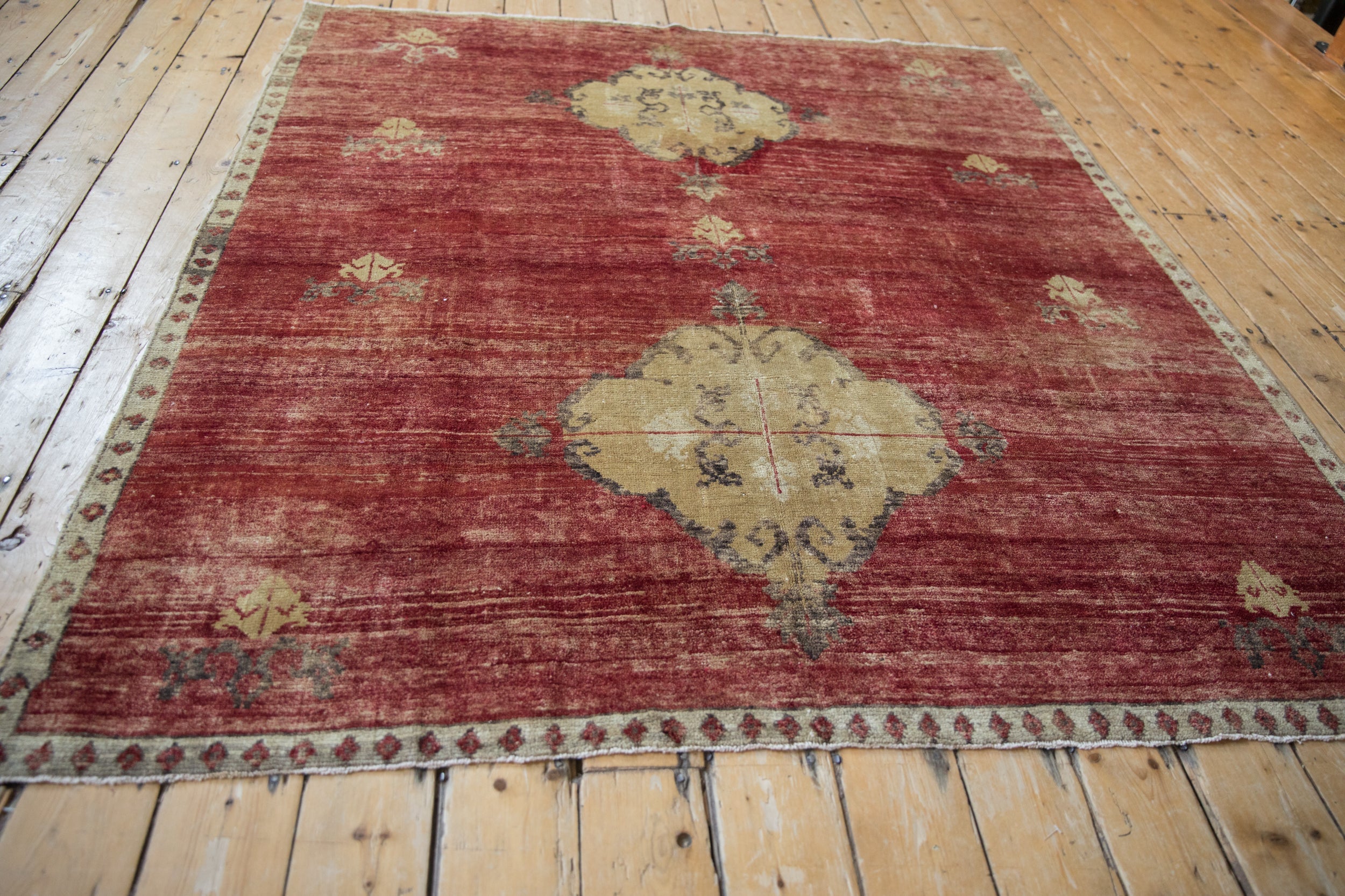 6x7 Vintage Fragment Kars Square Carpet