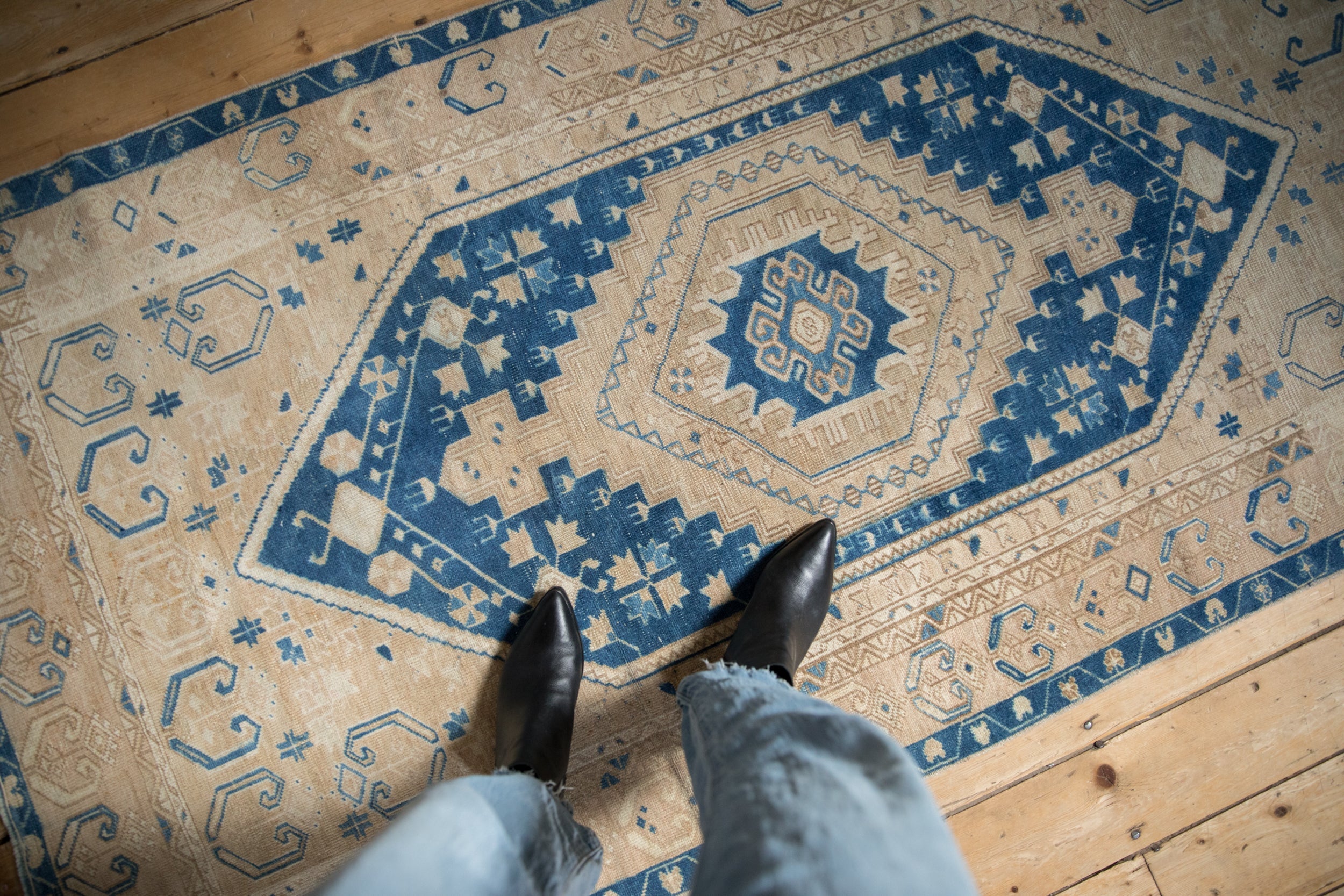3.5x7 Vintage Distressed Oushak Rug Runner