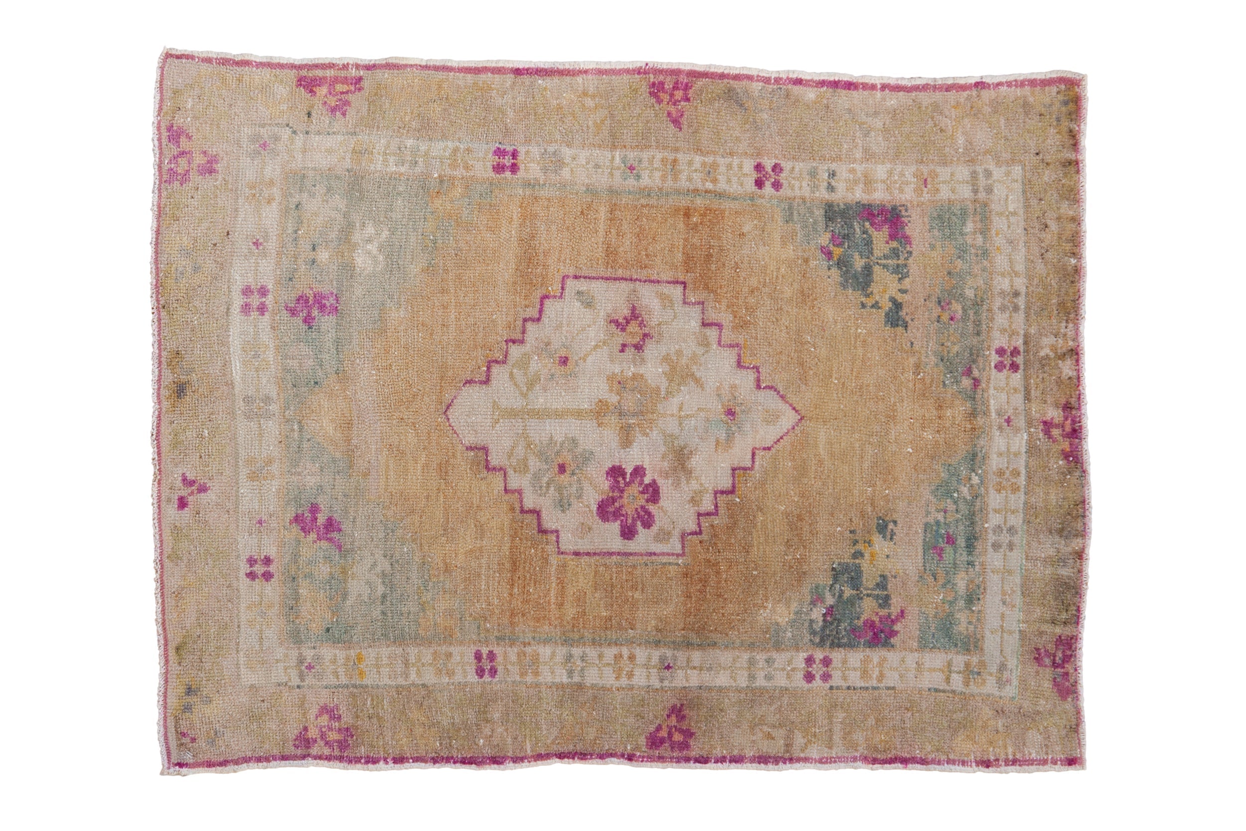 3.5x4.5 Vintage Distressed Oushak Square Rug
