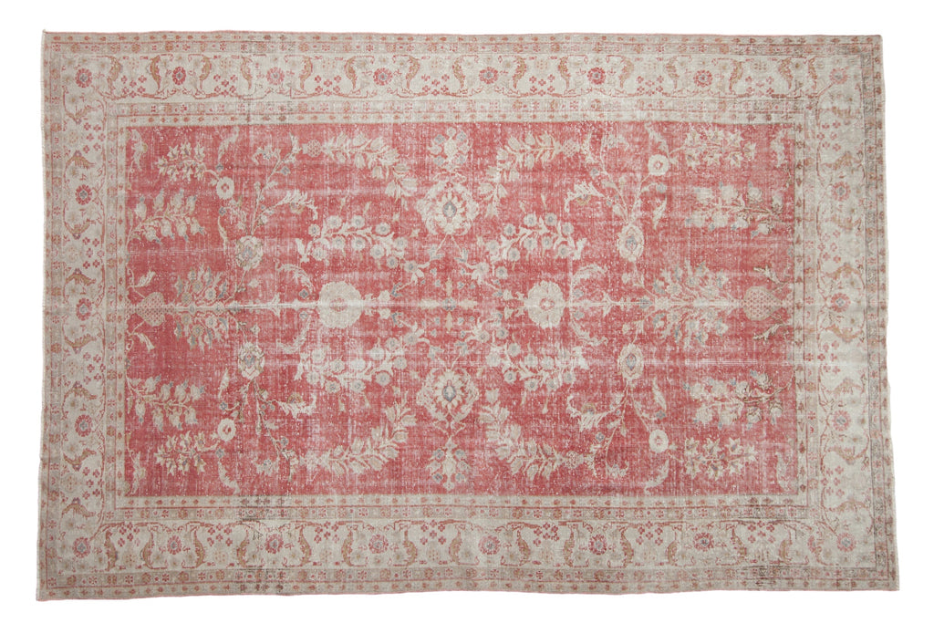 7x10.5 Vintage Distressed Oushak Carpet