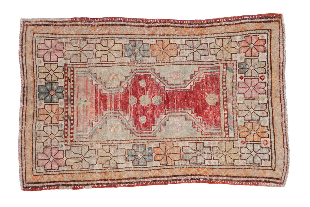 2.5x4 Vintage Distressed Oushak Rug
