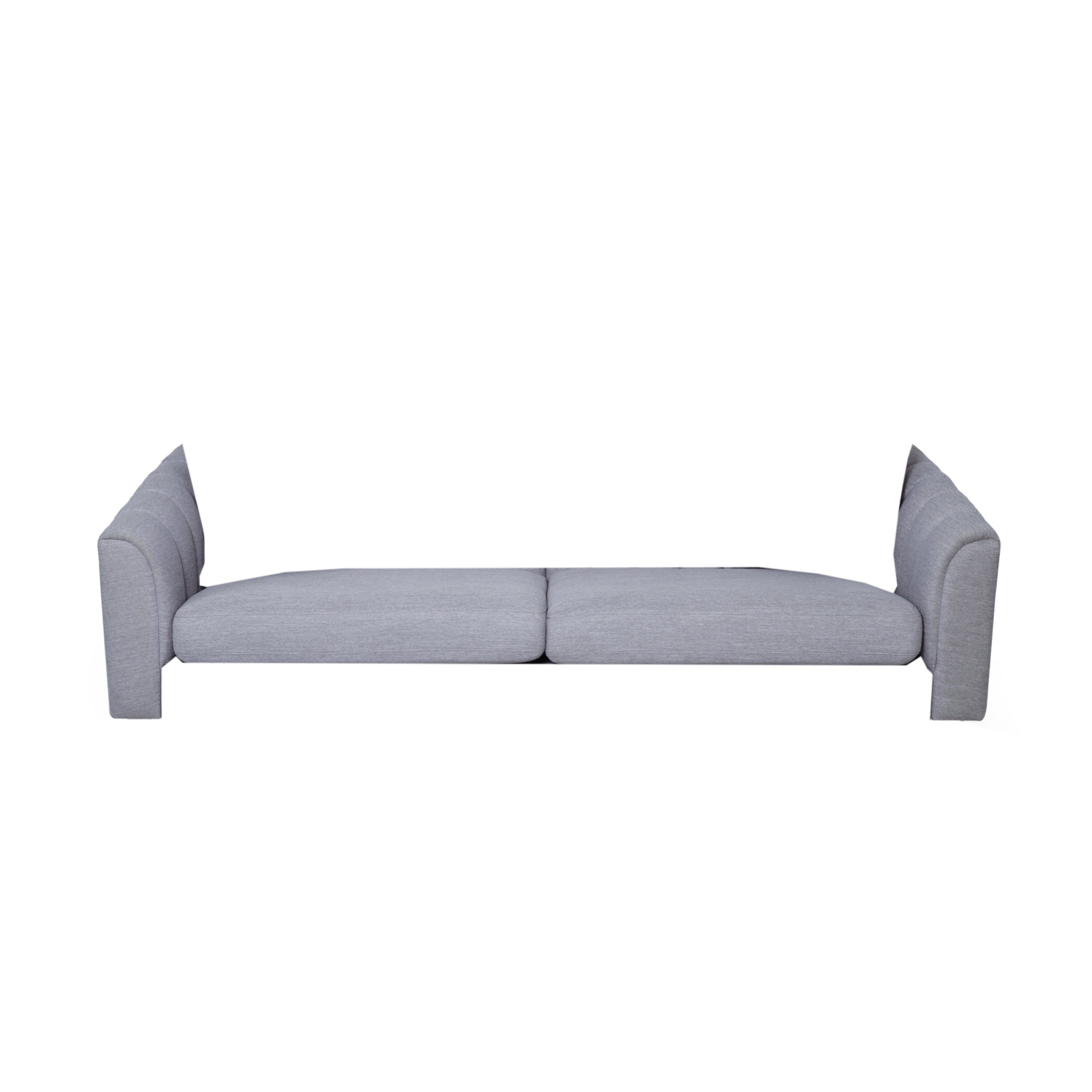 Contemporary 3-Seater Sofa with Plush Accents and Button Tufted Diamond Stitching in Grey Fabric