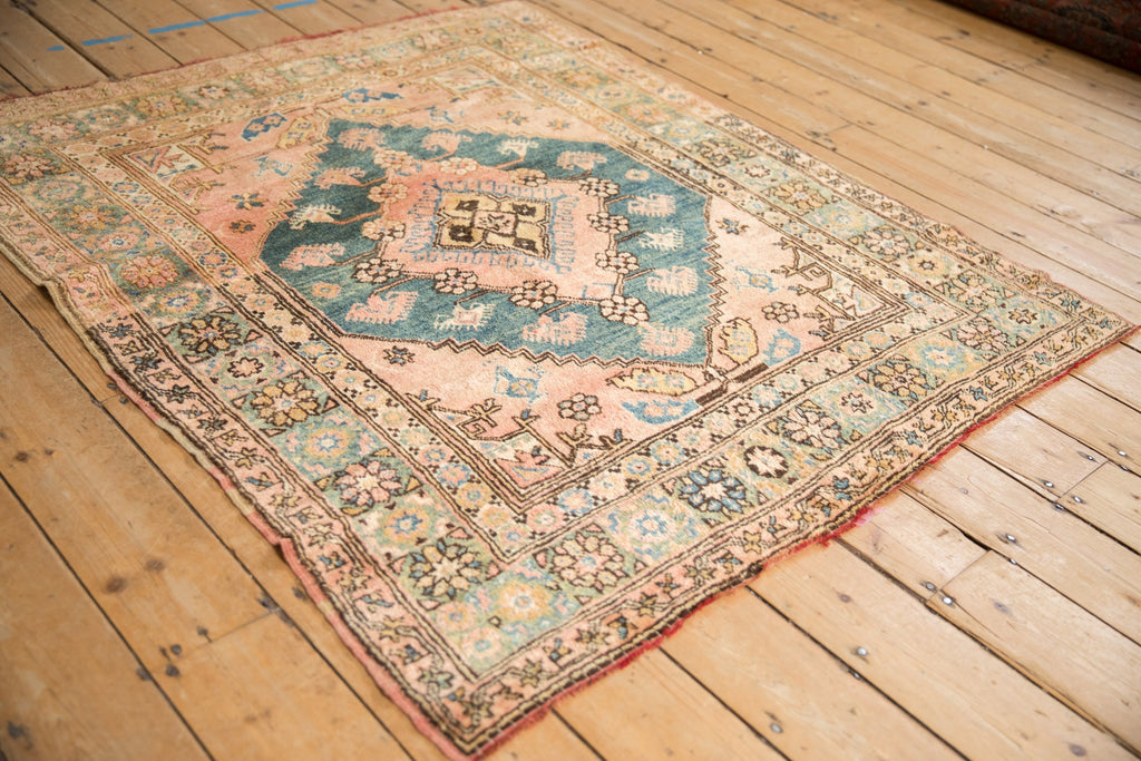 4.5x5 Vintage Anatolian Square Rug
