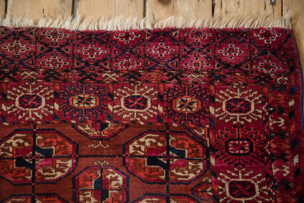 3.5x4 Antique Turkmen Square Rug