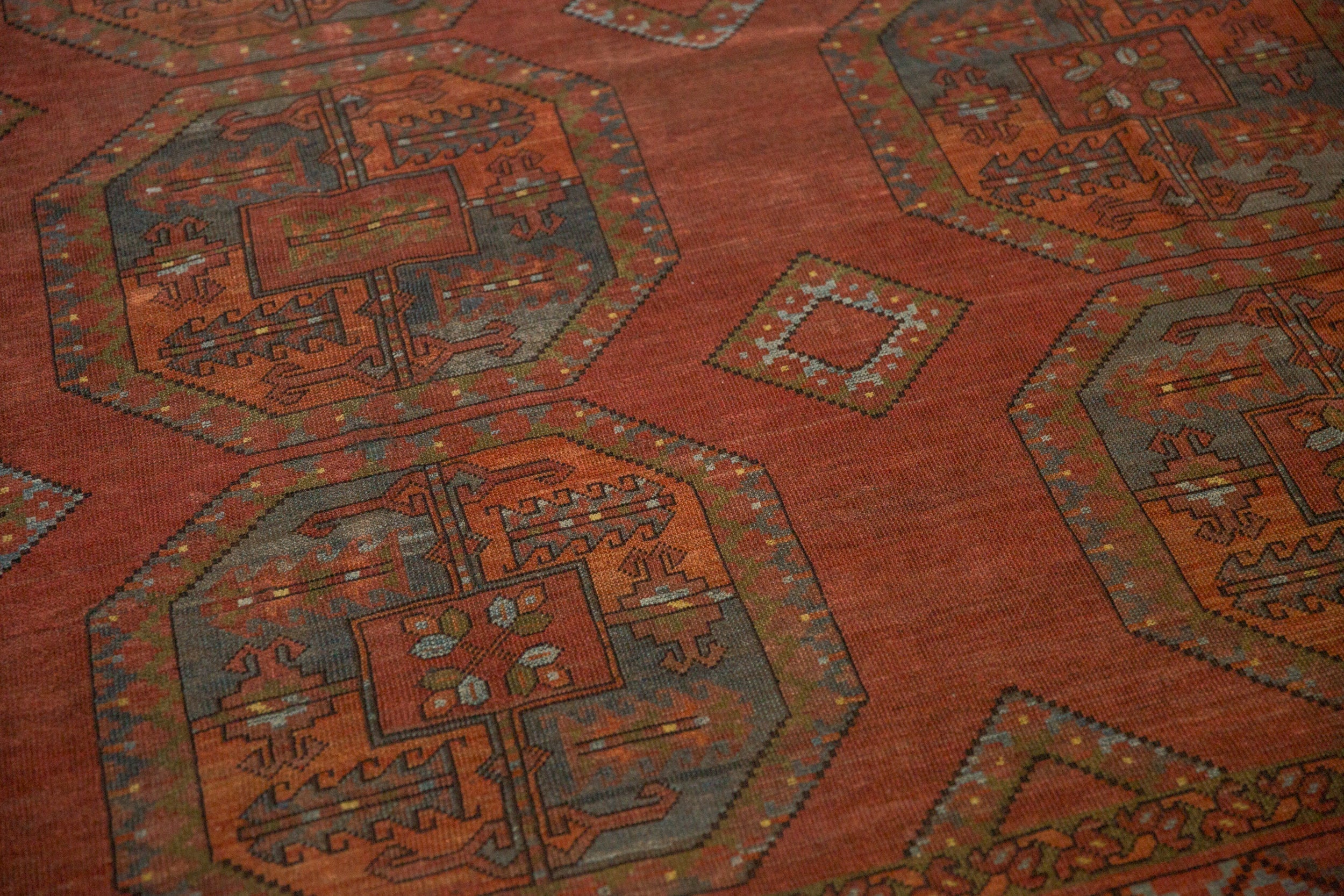 8.5x11 Vintage Distressed Ersari Carpet