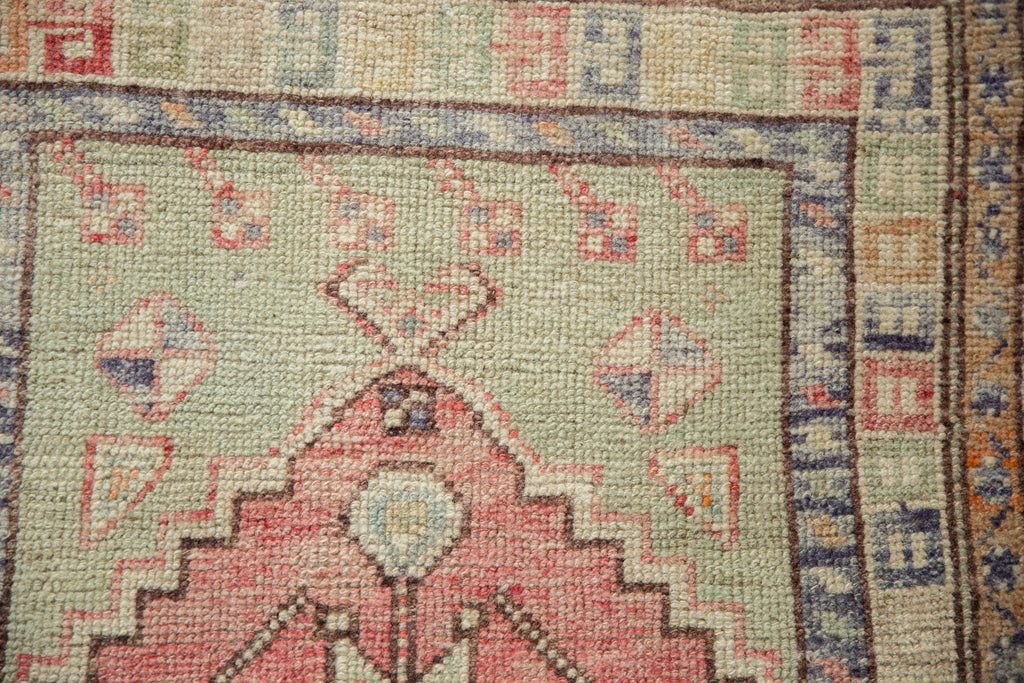 2.5x3 Vintage Distressed Oushak Square Rug