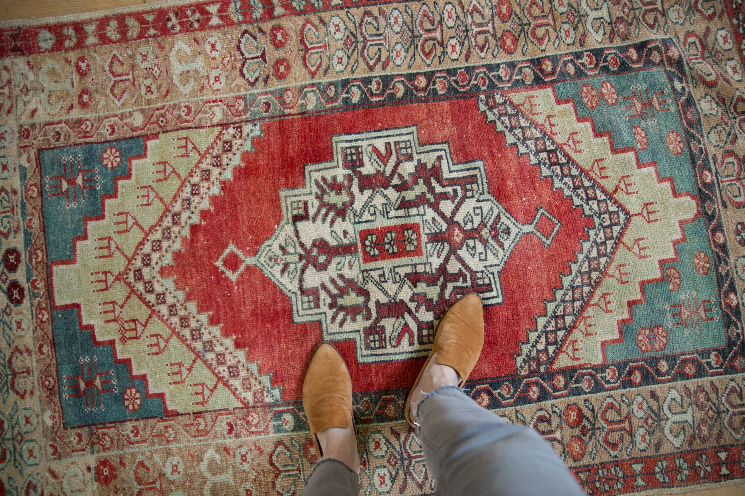 3.5x5.5 Vintage Distressed Anatolian Rug