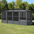 [12x18FT] Large Luxury Outdoor All-Season Aluminum Solarium Sunroom With Polycarbonate Hardtop And Sliding Doors (SAK35948)