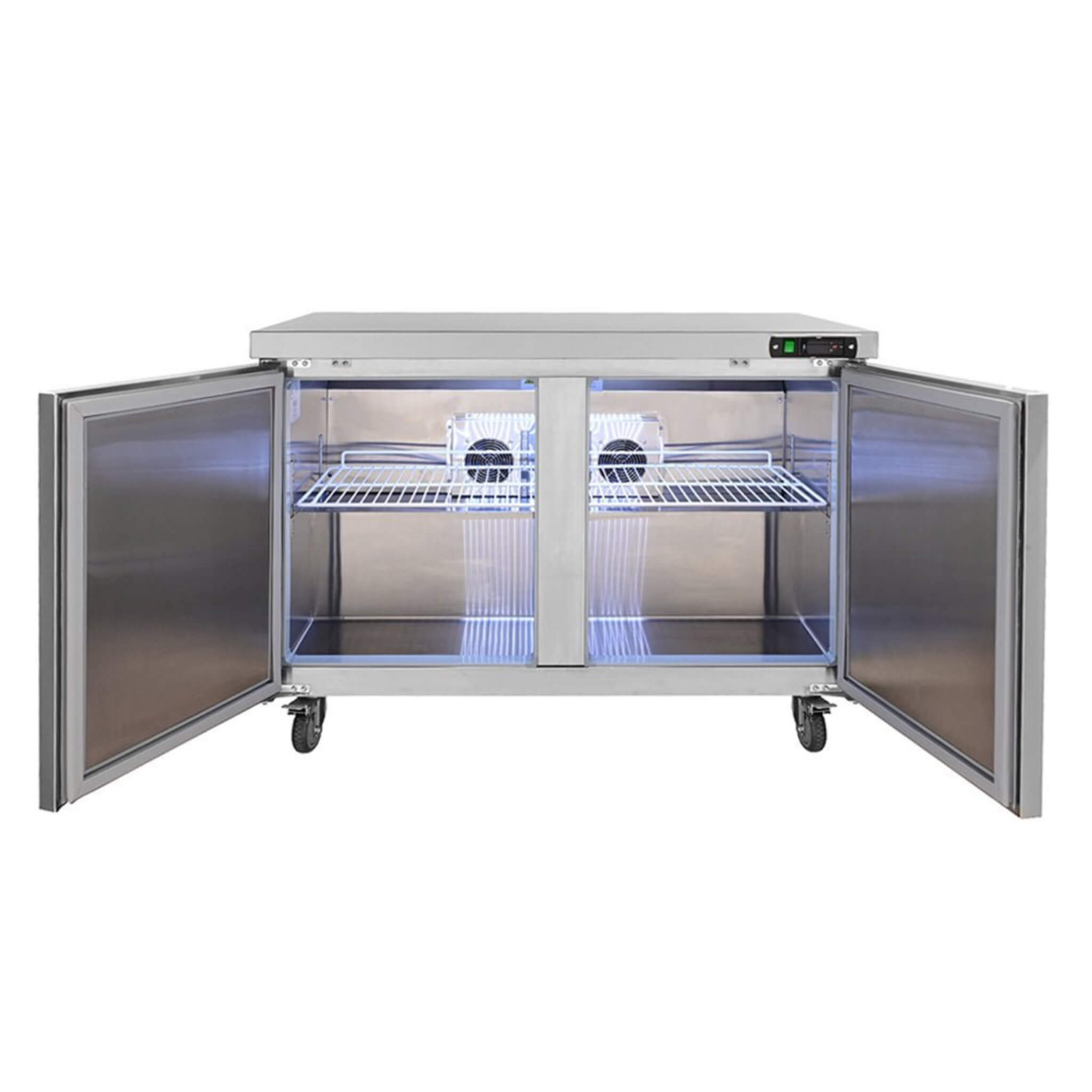 12.9 Cu.Ft 2-Door Commercial Stainless Steel Worktop Undercounter Refrigerator, 48" (SAK13725)