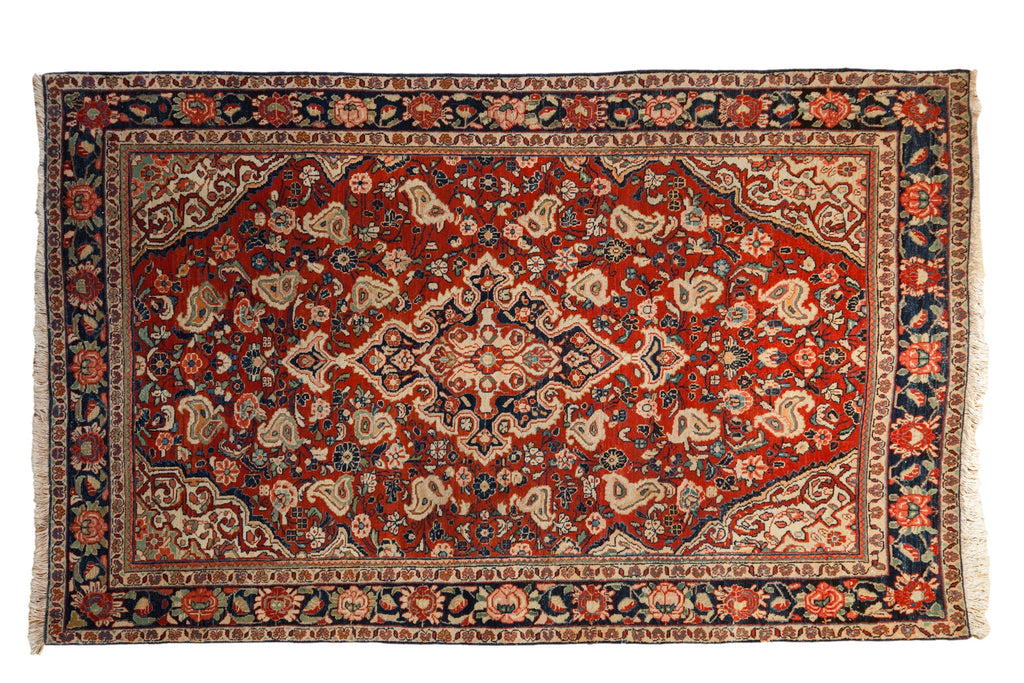 4x7 Vintage Sarouk Rug