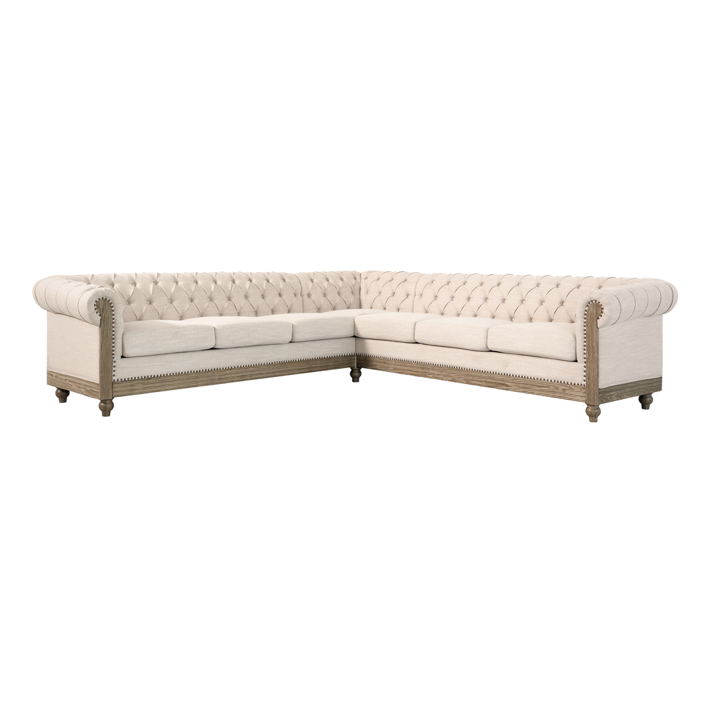 Mirod Comfy Large Sectional Sofa with Wooden Legs, Retro Style for Living Room